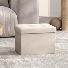 Load image into Gallery viewer, SONGMICS Collection - Small Folding Storage Ottoman, Foot Rest Stool, 12.2 X 16.1 X 12.2 Inches, 286 Lb Load Capacity, For Living Room, Bedroom, Home Office, Dorm