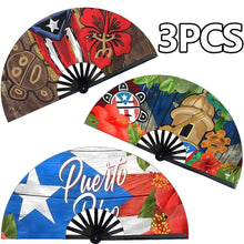 Load image into Gallery viewer, Puerto Rican Folding Fans| 3 - Suitable For Outdoor Activities &amp; Parties . Props, Summer Cooling &amp; Fashion Accessories
