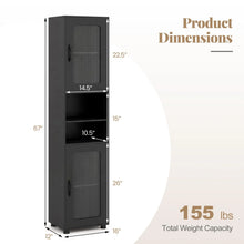 Load image into Gallery viewer, Tangkula 67” Tall Bathroom Cabinet Adjustable Open Shelf Space-Saving Modern Corner Tower