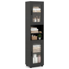 Load image into Gallery viewer, Tangkula 67” Tall Bathroom Cabinet Adjustable Open Shelf Space-Saving Modern Corner Tower