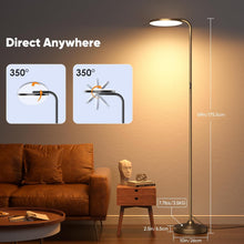 Load image into Gallery viewer, 36W LED Floor Lamp, Super Bright Standing Lamp, Modern Stepless Dimmable Torchiere Tall Lamp with Remote Control, 350rotating Head Reading Floor Lamp for Living Room, Bedroom, Office