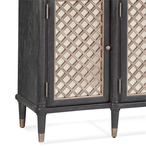 Bassett Mirror Groveland 6 - Shelf Wood Server with Metal Accents in Black