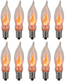 Creative Hobbies A101 Flicker Flame Light Bulb -3 Watt, 130 Volt, E12 Candelabra Base, Flame Shaped, Nickel Plated Base,- Dances
