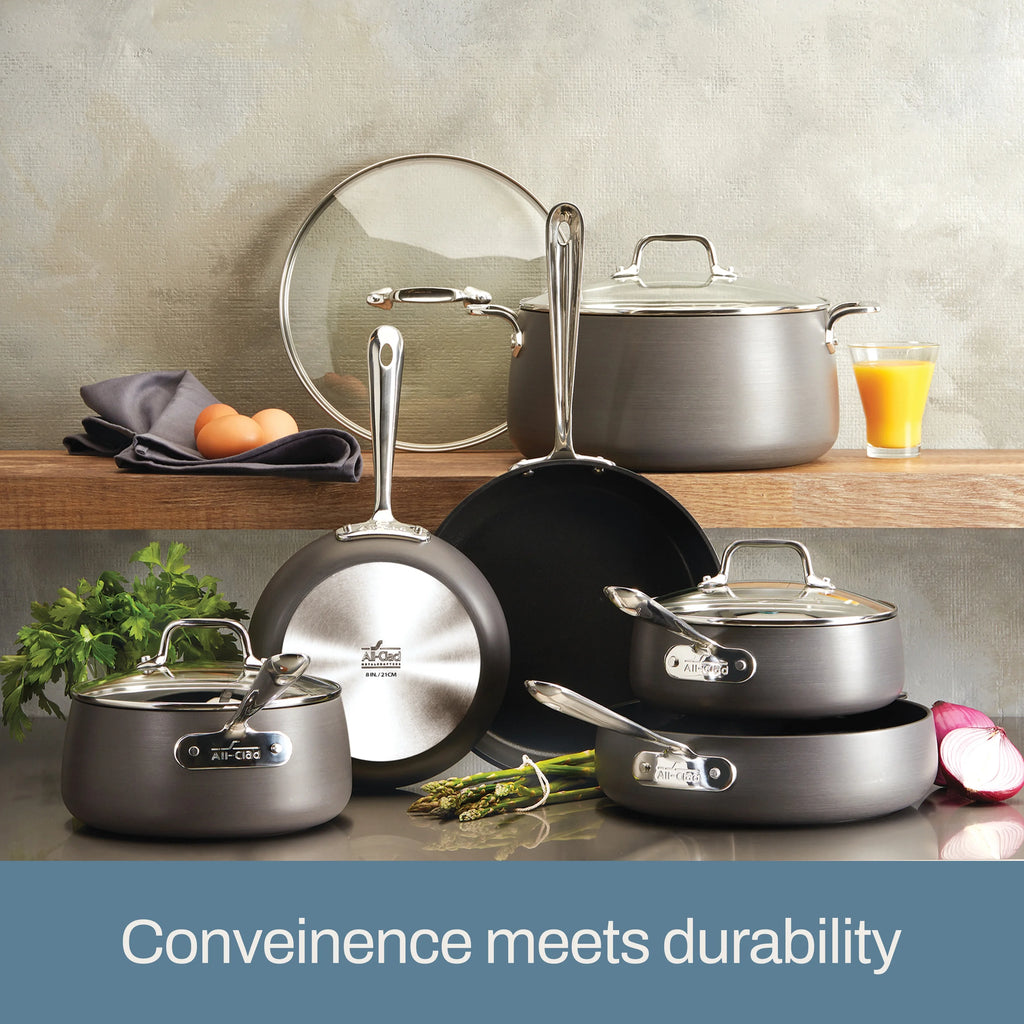 All - Clad HA1 Hard Anodized Nonstick Cookware, 10 Piece Set