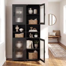 Load image into Gallery viewer, Tangkula 67” Tall Bathroom Cabinet Adjustable Open Shelf Space-Saving Modern Corner Tower