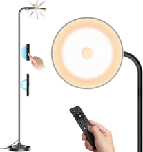 Load image into Gallery viewer, 36W LED Floor Lamp, Super Bright Standing Lamp, Modern Stepless Dimmable Torchiere Tall Lamp with Remote Control, 350rotating Head Reading Floor Lamp for Living Room, Bedroom, Office