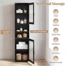 Load image into Gallery viewer, Tangkula 67” Tall Bathroom Cabinet Adjustable Open Shelf Space-Saving Modern Corner Tower