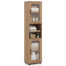 Load image into Gallery viewer, Tangkula 67” Tall Bathroom Cabinet Adjustable Open Shelf Space-Saving Modern Corner Tower