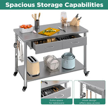 Load image into Gallery viewer, AECOJOY Stainless Steel Work Table with 2 Drawers, 48"x24" Commercial Kitchen Prep Table with Casters